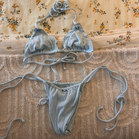 Frankie's Bikinis GIGI HADID Light Blue Swim Set - Picture 1 of 6